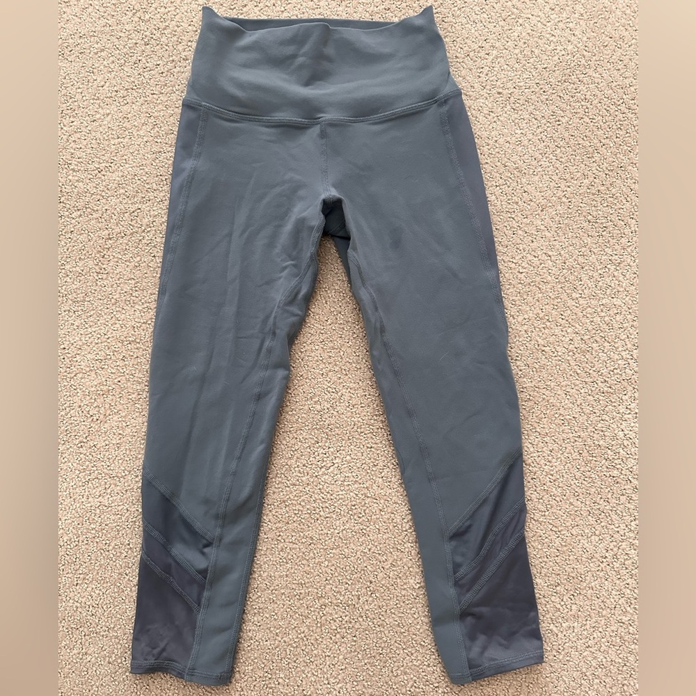 ALO YOGA Women's Blue Cropped Leggings Mesh Athletic Size XS